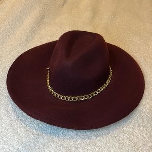 Ted Baker EMELLY Felt Wide Brim Fedora with Chain Detail